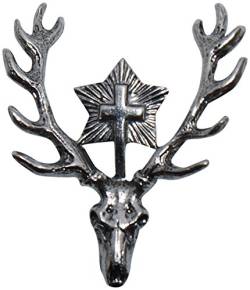 Hutanstecker Hubertus-Hirsch Hut-Anstecker Jagdabzeichen Jagd-Wander-Abzeichen Jäger Brosche Pin deer Hutschmuck für den Trachtenhut zum Jagen Hirschkopf Trachtenanstecker von Trachten Mayr