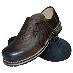 Trachtenschuhe Haferlschuhe Trachten-Schuhe Glattleder braun Antik-Leder glatt speckig Schnürschuhe Lederschuhe Halbschuhe Herrenschuhe zur Lederhose oder Anzug Schuhe für Herren, Größe:42 von Trachten Mayr