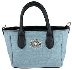 Damen Handtasche Katrina mit Metallapplikation - Hellblau von Trachtenland