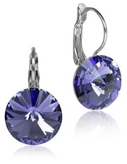 LUISIA® Ohrringe Rivoli mit Kristallen von Swarovski® - 14 mm Tanzanite/Lila von Trachtenland