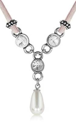 LUISIA Halskette Cami mit Swarovski Elements und Perle - Rosa von Trachtenland