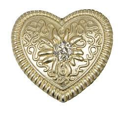 Magnet Brosche Tuchhalter - Gold Herz Ornament von Trachtenland