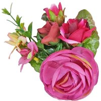 Trachtenland Trachtenhut Anstecknadel mit bunten Blumen - Pink von Trachtenland