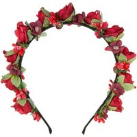 Trachtenland Trachtenhut Blumen Haarreif 'Sabia' mit Rosen und Blüten, Rot von Trachtenland
