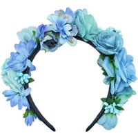 Trachtenland Trachtenhut Hochwertiger Blumen Haarreif Blumenwiese - Blau von Trachtenland