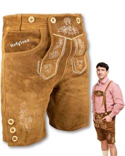 Trachtenlust Herren Lederhose, traditionelle Trachtenhose in Hellbraun und Dunkelbraun, Größen 46-58 von Trachtenlust