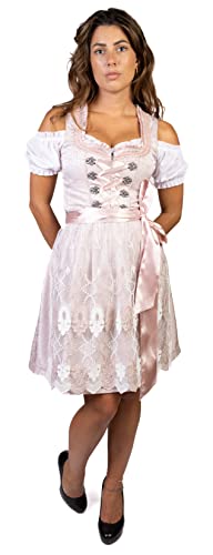 Dirndl Trachtenkleid Damen Bella ROSA 3.TLG (42) von Trachtl.de