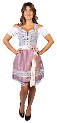 Trachtl.de Dirndl Trachtenkleid Damen Eleen GRAU 3.TLG 36 von Trachtl.de