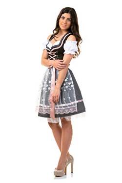 Trachtl.de Dirndl Trachtenkleid Damen Sarah IN SCHWARZ 3.TLG 36 von Trachtl.de