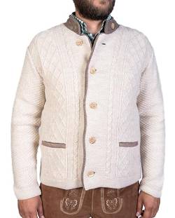 Trachtl Trachtenstrickjacke Herren Andi Strickjacke Herren Moderne bayrische Tracht, Knöpfen in Hirschhornoptik in 5 Farben… (Beige/Braun, L) von Trachtl