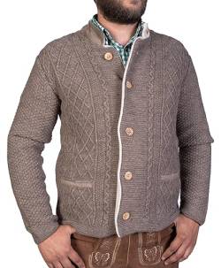 Trachtl Trachtenstrickjacke Herren Andi Strickjacke Herren Moderne bayrische Tracht, Knöpfen in Hirschhornoptik in 5 Farben… (Braun/Beige, M) von Trachtl