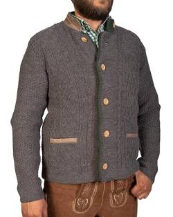 Trachtl Trachtenstrickjacke Herren Andi Strickjacke Herren Moderne bayrische Tracht, Knöpfen in Hirschhornoptik in 5 Farben… (Dunkelgrau/Grün, XXL) von Trachtl