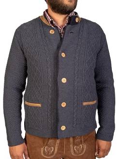 Trachtl Trachtenstrickjacke Herren Andi Strickjacke Herren Moderne bayrische Tracht, Knöpfen in Hirschhornoptik in 5 Farben… (Indigo, XL) von Trachtl