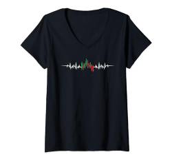 Damen Day Trading Heartbeat EKG Pulse Börsenhändler T-Shirt mit V-Ausschnitt von Trading & Investing Apparel