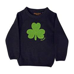 Rund Hals Irland Kinder Pullover mit flauschig Shamrock, navy, 1-2 jahre von Traditional Craft