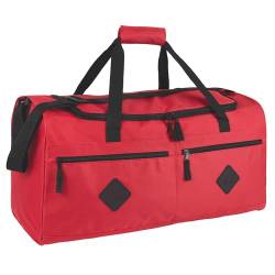 61 cm 55 Liter Multi Pocket Duffle Taschen für Männer & Frauen für Reisen, das Fitnessstudio und als Sportgerätetasche/Organizer, rot / schwarz, 24”L x 12”W x 11.5”H, Seesack von Trail maker