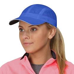 TrailHeads Cap Damen zum Joggen - Race Day Performance Cappy Frauen - Leichte & Schnell Trocknende Sport Cap Damen Sommer aus Mesh mit Reflektierendem Rand - kühles blau von TrailHeads