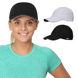 TrailHeads Cap Damen zum Joggen - Race Day Performance Cappy Frauen - Leichte & Schnell Trocknende Sport Cap Damen Sommer aus Mesh mit Reflektierendem Rand - weiß-schwarz von TrailHeads