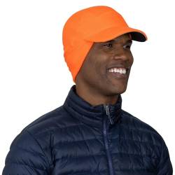 TrailHeads Cap Herren aus Fleece mit Herunterklappbarem Ohrwärmer – Das Basecap Herren für Abenteurer und Pioniere - Jägerorange von TrailHeads