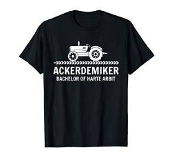 Ackerdemiker Bachelor of harte Arbeit Master Biobauer T-Shirt von Traktor Bauer Evolution Landwirt Gülle Mann Jungs
