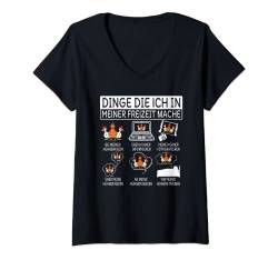 Damen Dinge die ich in meiner Freiziet mache Hühner Biobauer T-Shirt mit V-Ausschnitt von Traktor Bauer Evolution Landwirt Gülle Mann Jungs