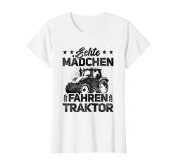 Echte Mädchen Fahren Traktor Bauernhof Acker Landwirt Feld T-Shirt von Traktor Geschenk Landwirt Bauer Trecker Bauernhof