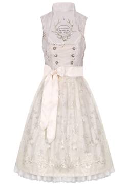 Hochzeitsdirndl midi 65cm creme Barbara inkl. Petticoat 004465 von Tramontana