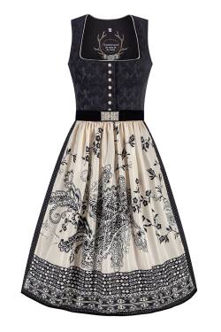 Midi Dirndl 70 cm schwarz creme Gloria 015481 von Tramontana