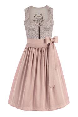 Midi Dirndl 70 cm taupe altrosa Fleur 013228 von Tramontana