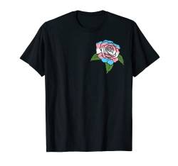 Transgender Rose Pocket Flower Trans Pride Flag LGBT T-Shirt von Transgender Shirts Transsexual LGBT Trans Gifts