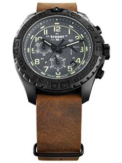 Traser Herren Analog Quarz Uhr mit Leder Armband 109045 von Traser