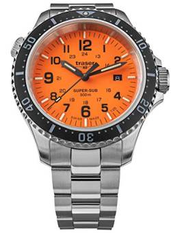 Traser Herren. Analog Quarz Uhr mit Edelstahl Armband 109379 von Traser