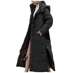 Traumzimmer Damen Winter Parka Lang Warm Steppmantel Daunenjacke mit Kunstfell Kapuze Slim Fit Reißverschluss Damenmantel Steppjacke Outdoor Leichte Daunenjacke Softshelljacke mit Taschen von Traumzimmer