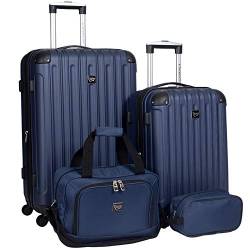 Travelers Club Midtown Hardside Reisegepäck-Set, 4-teilig, Marineblau, 4-Piece Set, Midtown Hardside Reisegepäck-Set, 4-teilig von Travelers Club