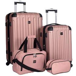 Travelers Club Midtown Hardside Reisegepäck-Set, 4-teilig, Roségold, 4-Piece Set, Midtown Hardside Reisegepäck-Set, 4-teilig von Travelers Club