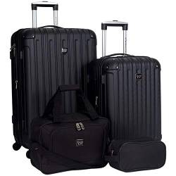 Travelers Club Midtown Hardside Reisegepäck-Set, 4-teilig, schwarz, 4-Piece Set, Midtown Hardside Reisegepäck-Set, 4-teilig von Travelers Club