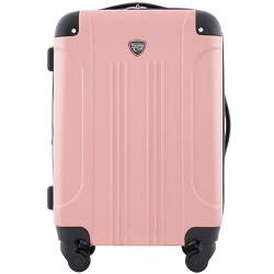 Travelers Club Sky+ Gepäck-Set, Rose Gold, 20" Carry-On, Chicago Hartschalen-Koffer, erweiterbar von Travelers Club