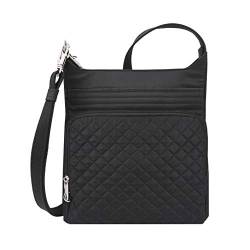 Travelon Damen Anti-Diebstahl Boho N/S Crossbody Umhängetasche, Schwarz von Travelon