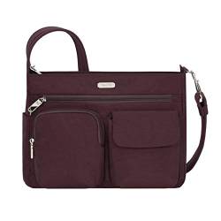 Travelon Unisex Essentials Anti-Diebstahl aufgesetzte Crossbody-Tasche, Dunkles Bordeauxrot von Travelon