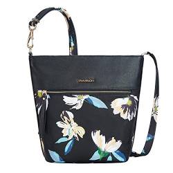 Travelon: Addison Diebstahlschutz-Eimertasche, Mitternachtsblumen., One_Size, Beuteltasche von Travelon