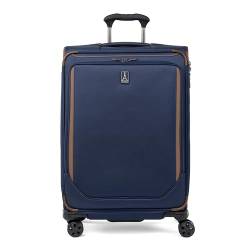 Travelpro Crew Classic Lightweight Softside Expandable Checked Luggage, 8 Wheel Spinner Suitcase, TSA Lock, Men and Women, Checked Medium 25 Inch, Patriot Blue, Patriot Blue, Checked-Medium, Crew von Travelpro