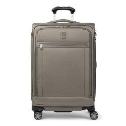 Travelpro Platinum Elite Softside Erweiterbares Gepäck, 8 Räder, Drehkoffer, USB-Anschluss, Metallischer Sand von Travelpro