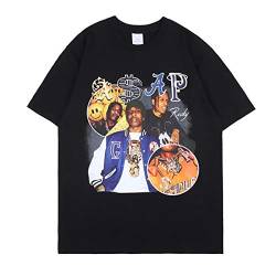 NAGRI Herren ASAP Rocky Baumwolle T-Shirt Schwarz,L von Travis Scott