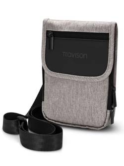 TRAVISON Brustbeutel | Verstärkter Halsriemen | RFID-Schutz | Umhängetasche Klein für Herren und Damen | Reisegeldbeutel | Schultertasche für Reisen und Alltag Herren-Handtasche Reisegeldbeutel von Travison