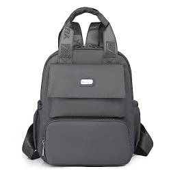 Travistar Kleiner Rucksack Damen Elegant Cityrucksack Handtasche 2 in 1 Rucksacktasche Nylon Schultertasche Schulrucksack Wasserdicht Tagesrucksack Backpack für Reisen Arbeit Schule (Grau) von Travistar