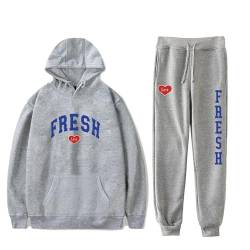 Sturniolo Triplets Hoodie Sets Fresh Letter Print Hoodie Jogger Herren Damen Zweiteiler Sweatshirts+Sweatpants XXS-4XL-Black||XXS von Trconk