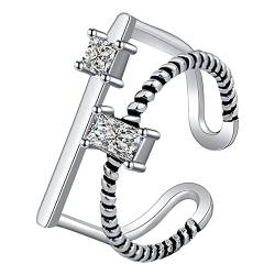 925 Silber Ringe Damen Ring Ehering Verstellbarer Ring silbrig Ton Frauen Mädchen Liebhaber Geschenke Ringe Für Kinder Mädchen (A, One Size) von Treadyouth