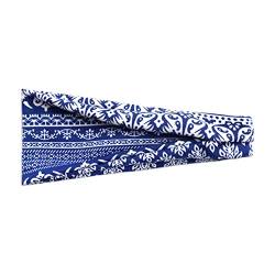 Frauen-beiläufiges Druck-Yoga-Haarband-Sport-elastisches schweißabsorbierendes Stirnband Stirnband Ohrenwärmer Herren (1-Blue, One Size) von Treadyouth