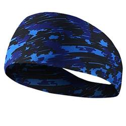 Hair Waxing Fitness Headband Jogging Schweiß für Bänder Unisex elastischer Sports Running Headband Ohrenwärmer Fahrradhelm (b-Blue, One Size) von Treadyouth