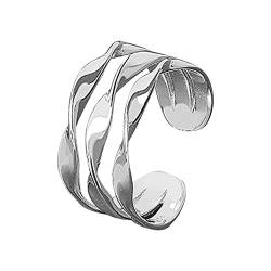 Herren Der Ringe Ring Ehering Verstellbarer Ring silbrig Ton Frauen Mädchen Liebhaber Geschenke Ringe Schwarz Damen (GD1, A) von Treadyouth